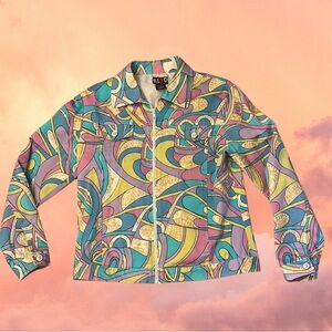 Redd Funky Bright Sequin Zip Up Jacket Size M/L